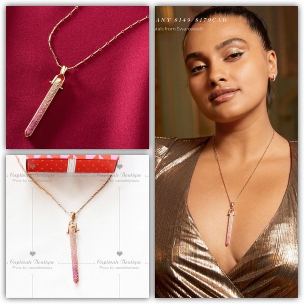 Stella & Dot Pink ombre Rebel & Swarovski crystals